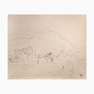 Reynold Arnould, Landscape, Pencil Drawing, Mid-20th Century-ZCI-2025344