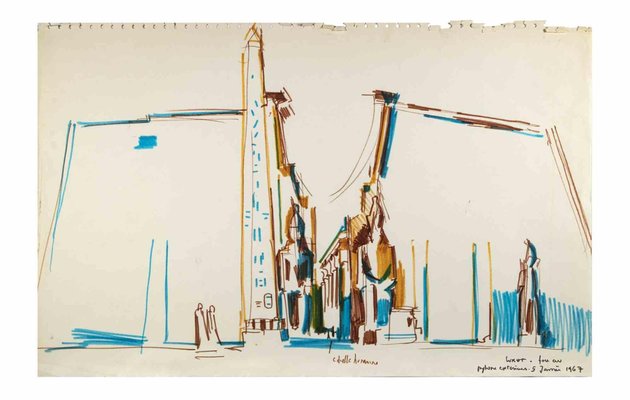 Reynold Arnould, Luxor, Marker Drawing, 1970-ZCI-1788587