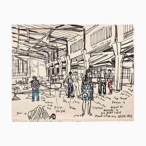 Reynold Arnould, Marseille Station, Ink Drawing, 1970-ZCI-1788572