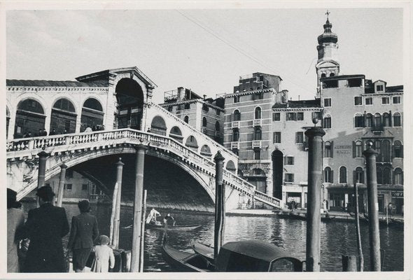 Rialto Bridge, Italy, 1950s, Black & White Photograph-DYV-1236147