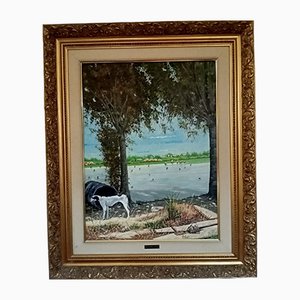 Ricard Noé, Ebro Delta, Oil on Canvas, Framed-SNX-1115963