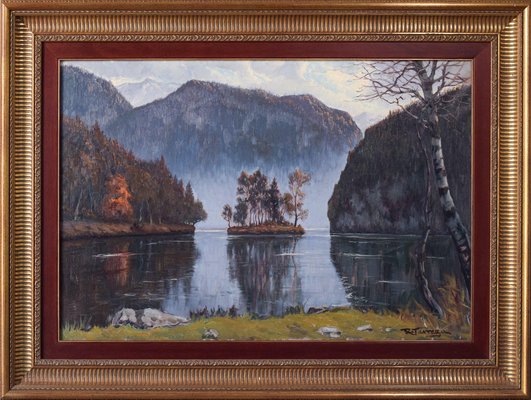 Ricard Tarrega Viladoms, Königssee Bavaria, 1976, Oil on Canvas, Framed-AOI-1123064