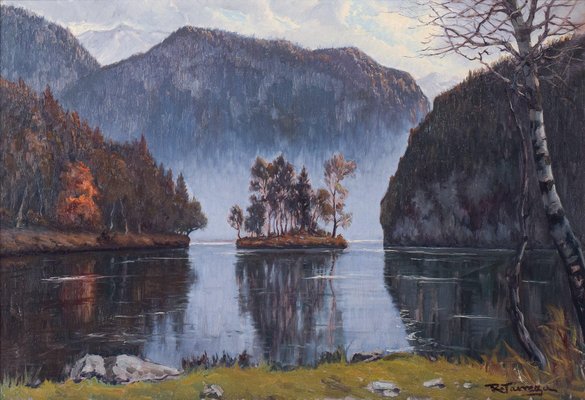 Ricard Tarrega Viladoms, Königssee Bavaria, 1976, Oil on Canvas, Framed-AOI-1123064