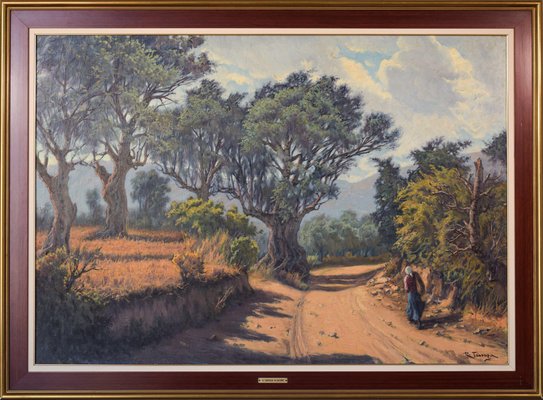 Ricard Tarrega Viladoms, Viejos Olivos, 1978, Oil on Canvas, Framed-AOI-1109960