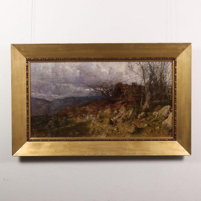 Riccardo Pellegrini, Landscape, Oil on Canvas, Framed-VMM-1451809