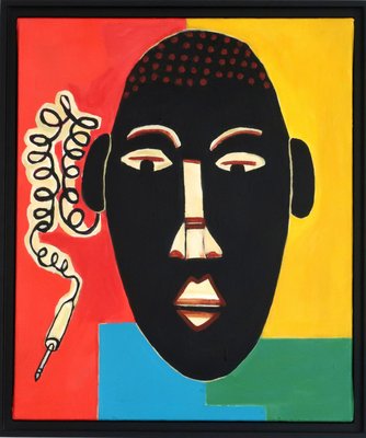 Richard Boigeol, Masque Africain, 2020, Acrylic on Canvas-CHG-917684