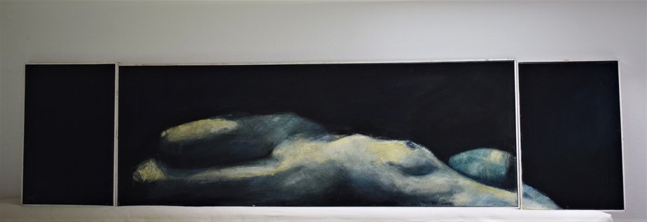 Richard Kaplenig (1963-), Triptychon Nude, Oil on Canvas, Set of 3-VA-1180885