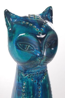 Rimini Blu Cat in Ceramic by Aldo Londi for Bitossi, 1960-EZZ-1131521