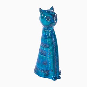 Rimini Blu Cat in Ceramic by Aldo Londi for Bitossi, 1960-EZZ-1131521