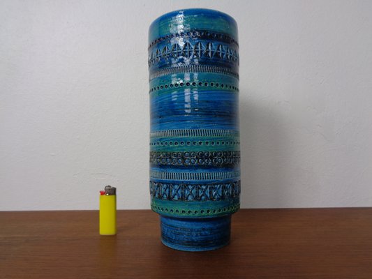 Rimini Blue Ceramic 711/25 Vase by Aldo Londi for Bitossi, 1960s-RDW-2027962