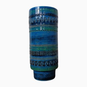 Rimini Blue Ceramic 711/25 Vase by Aldo Londi for Bitossi, 1960s-RDW-2027962