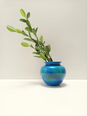 Rimini Blue Ceramic Vase by Aldo Londi for Bitossi and Italica Ars, Italy, 1970s-JPQ-2034813