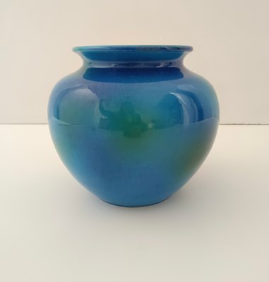 Rimini Blue Ceramic Vase by Aldo Londi for Bitossi and Italica Ars, Italy, 1970s-JPQ-2034813