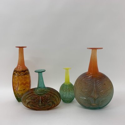 Rio Face Vases by Kjell Engman for Kosta Boda, Sweden, Set of 4-BGP-1325299