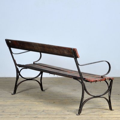 Riveted Iron Park Bench, 1920s-IW-1742648