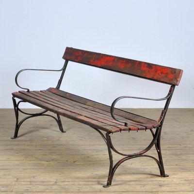 Riveted Iron Park Bench, 1920s-IW-1742648