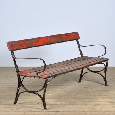 Riveted Iron Park Bench, 1920s-IW-1742648