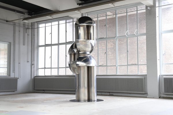 Roberto Cordone, Large Abstract Vertical Sculpture, 1972, Stainless Steel-DXL-1702389