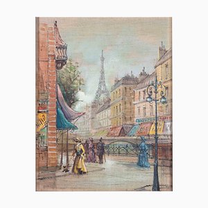 Roberto Regalier, Paris et la Belle Epoque, Pastel Drawing, 20th Century-ZCI-1775982