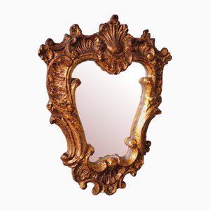 Rocaille Style Mirror in Gilded Stucco, Late 19th Century-FAX-2040453