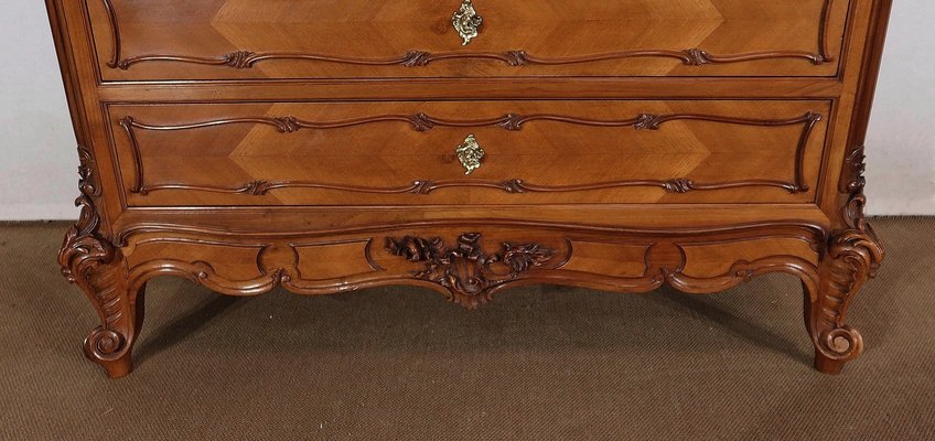 Rocaille Style Walnut Psyche Chest of Drawers from Maison Guinand-Le Glas, 1900s-RVK-1435845