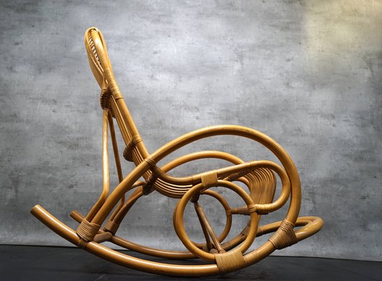 Rocking Chair in Bamboo, Italy, 1970s-CIP-1742797