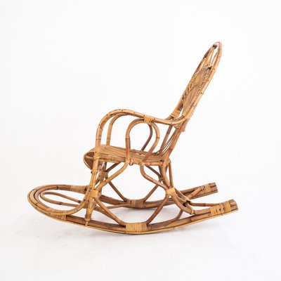 Rocking Chair in Bamboo, Italy, 1970s-UPW-1736423