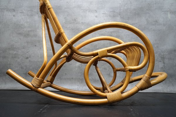 Rocking Chair in Bamboo, Italy, 1970s-CIP-1742797