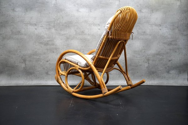 Rocking Chair in Bamboo, Italy, 1970s-CIP-1742797