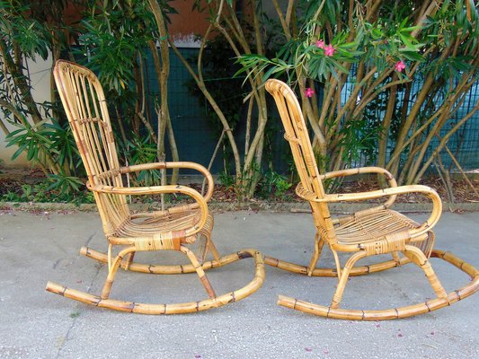 Rocking Chair in Bamboo, Set of 2-GZF-1338299