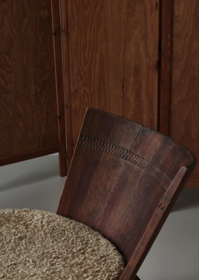 Rocking Chair in Sheepskin & Pine from Svensk Hemslöjd, Sweden, 1920s-WRF-1782258