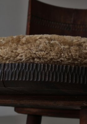 Rocking Chair in Sheepskin & Pine from Svensk Hemslöjd, Sweden, 1920s-WRF-1782258