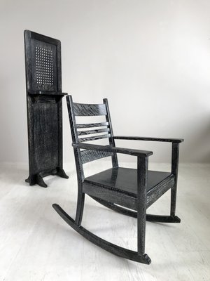 Rocking Chair & Travel Confessional from Baker and Co, 1930s, Set of 2-FQ-748743