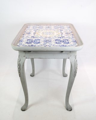 Rococo Grey Painted Tiled Table, 1780s-UY-1816960