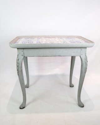 Rococo Grey Painted Tiled Table, 1780s-UY-1816960