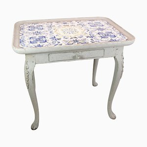 Rococo Grey Painted Tiled Table, 1780s-UY-1816960