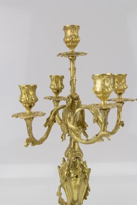 Rococo Style Bronze Candleholders with Dolphins, 1920s, Set of 2-KEG-709418