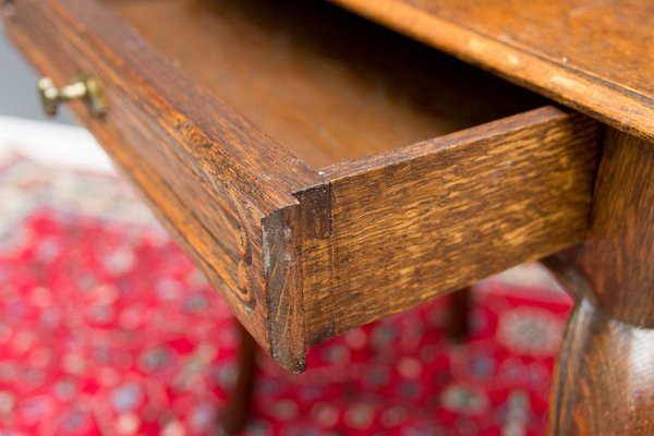 Rococo Style Oak Nightstand or Side Table, 1930s-KEG-887619