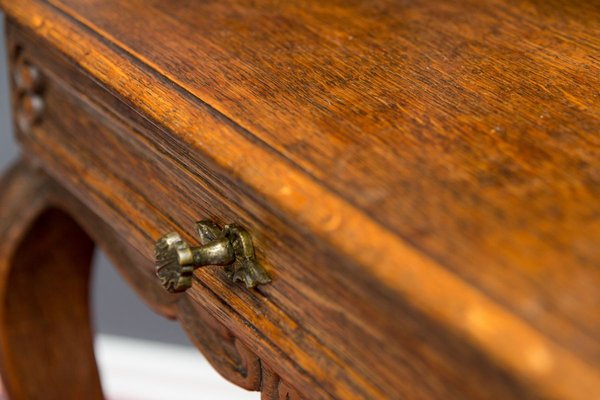 Rococo Style Oak Nightstand or Side Table, 1930s-KEG-887619