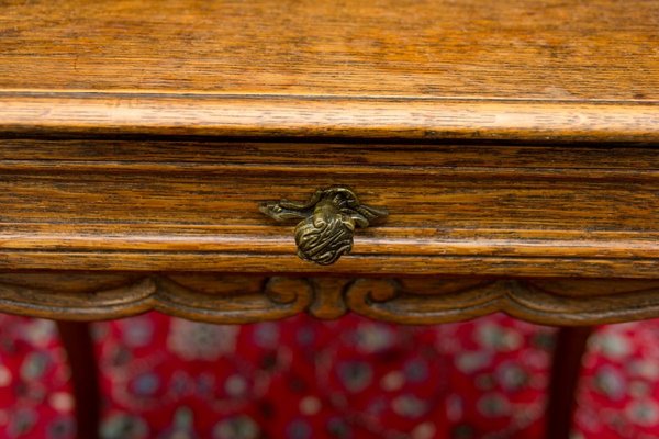 Rococo Style Oak Nightstand or Side Table, 1930s-KEG-887619