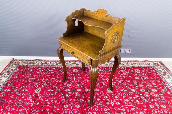 Rococo Style Oak Nightstand or Side Table, 1930s-KEG-887619