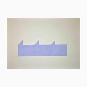 Rodolfo Aricò, Abstract Geometrical Scene, Mixed Media Print, 1970s-ZCI-1277219