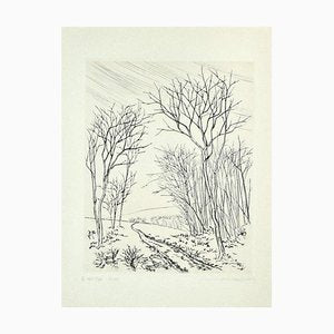 Roland Brudieux, Winter, Original Etching, Mid 20th Century-ZCI-808380