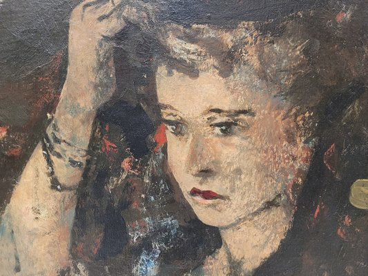 Roland Oudot, Female Portrait, 1930s, Oil on Canvas, Framed-NUC-2042894