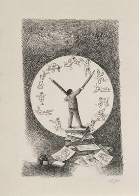 Roland Topor, L'Horloge, Lithograph on Arches Paper-FMZ-891137