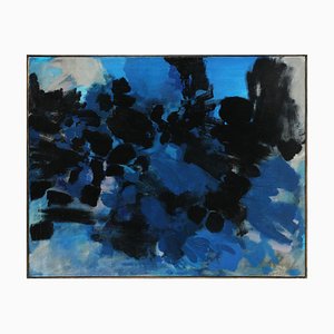 Rolf Hans, Blau-Grau-Blau, 1962, Oil on Canvas-QFT-1747164