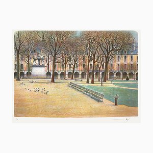 Rolf Rafflewski, Paris - Place des Vosges III, 1975, Lithograph on Arches Paper-FMZ-1105068