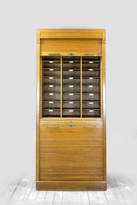 Roller Shutter Filing Cabinet from Jerry, USA, 1930s-WVS-1233675