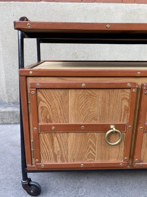 Rolling Cabinet in Leather by Jacques Adnet-VRR-1077427