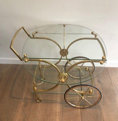 Rolling Table in Brass & Glass from Maison Baguès-BA-1365504